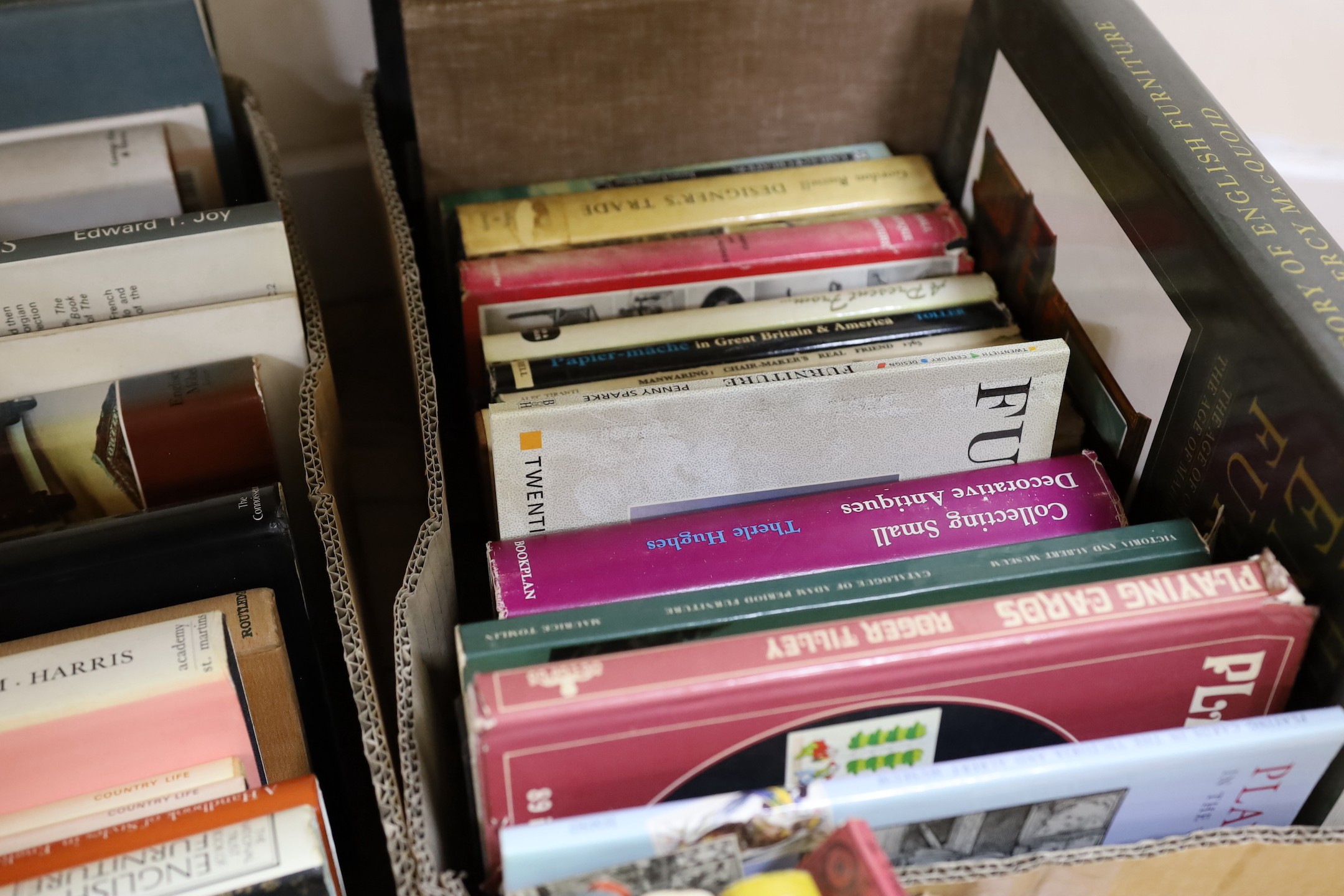 A large quantity of works on antique, and later, furniture reference books, to include Howard, Maurice - The Early Tudor Country House, George Phillip, 1987; Riley, Noël - Penwork, Oblong, 2008; Beard, Geoffrey - The Nat